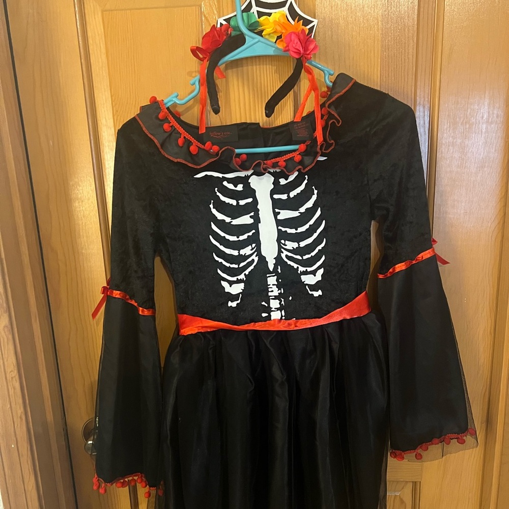 Girls Halloween Dia de Los Muertos Costume